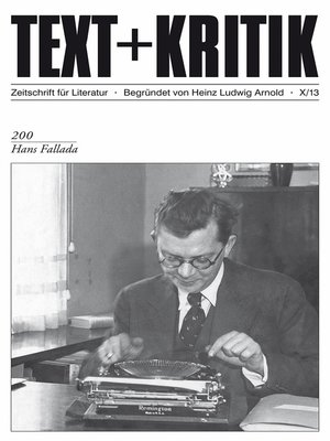 cover image of TEXT+KRITIK 200--Hans Fallada
